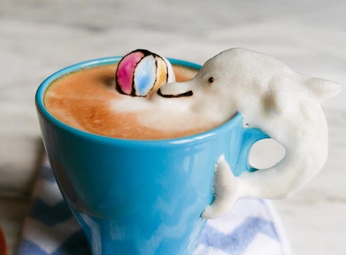 Nghệ thuật tạo hình 3D làm từ bọt cà phê siêu đẹp